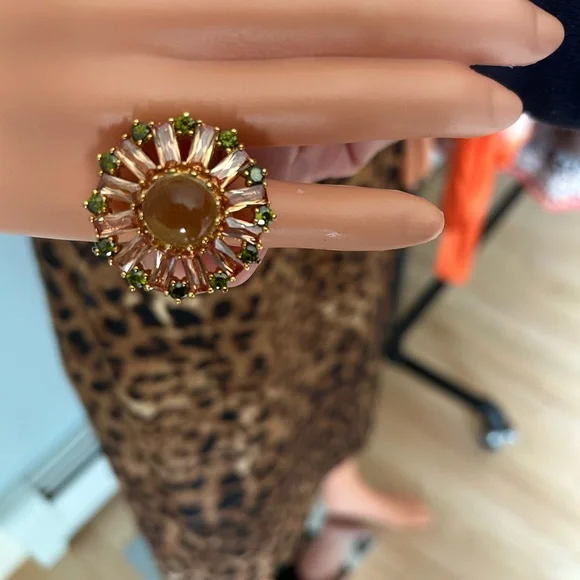 J Crew Gold-Tone Sunburst Cocktail Ring - Picture 2 of 4